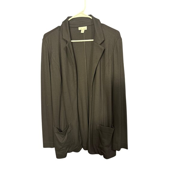 J. Jill Womens Ponte Open-Front Blazer Cardigan With Pockets Small Black - Picture 1 of 4